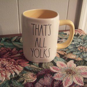 RAE DUNN "THAT'S ALL YOLKS" MUG